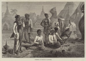Birmans en prière à Gaudama